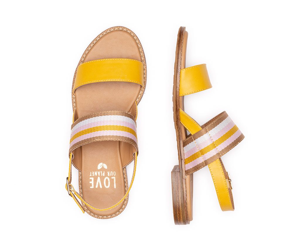 DAFNE Vegan Sandals | Yellow