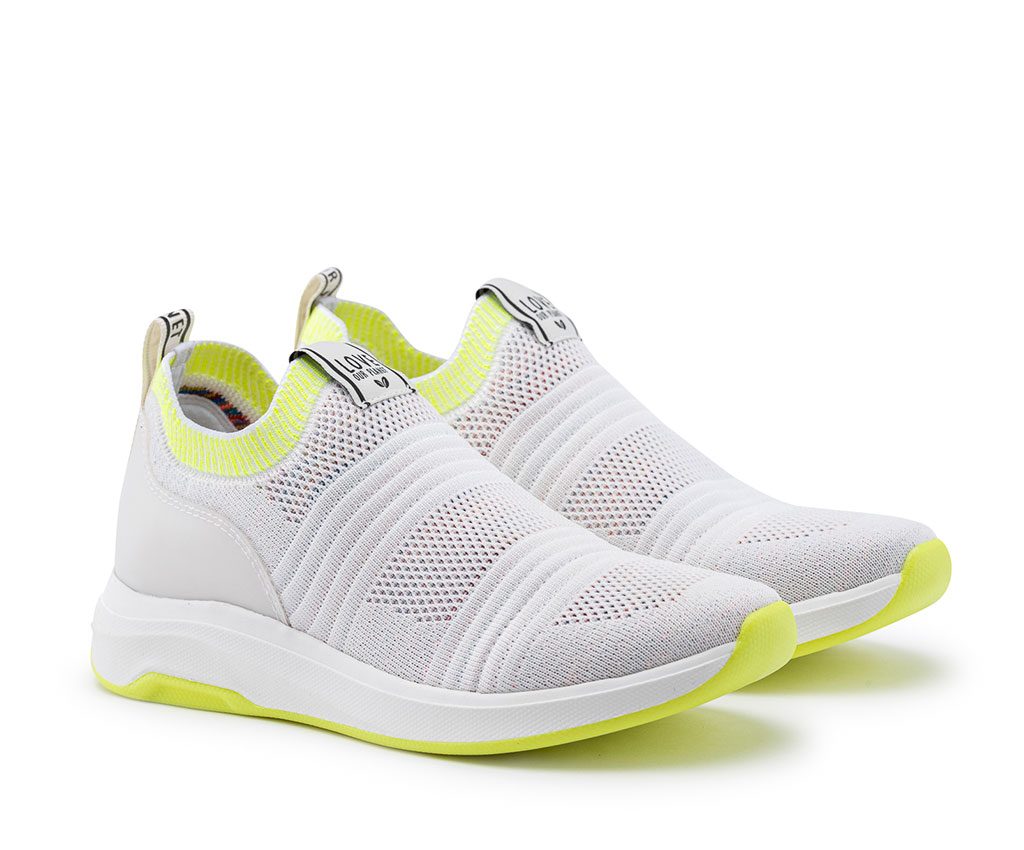 OLIMPIA Vegan Sneakers | White Neon Yellow