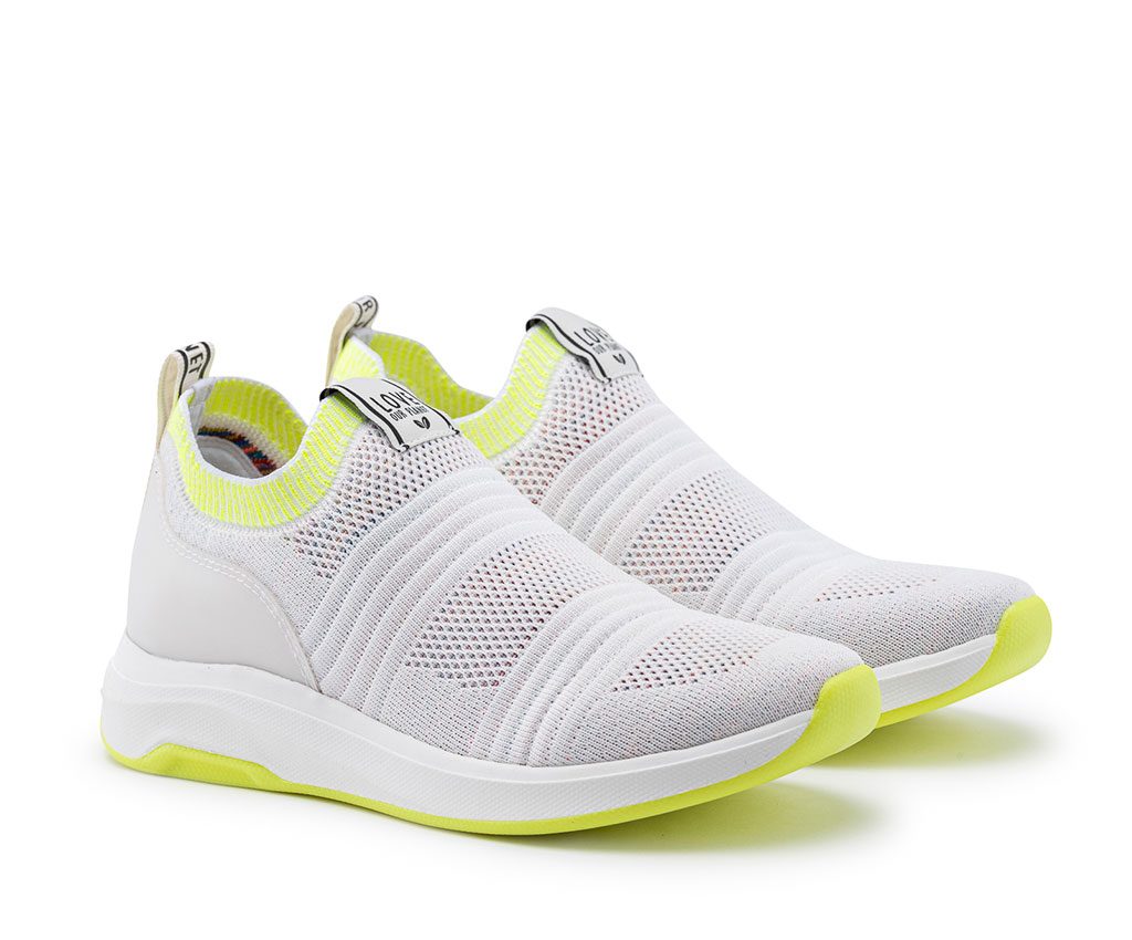 OLIMPIA Vegan Sandals | White Neon Yellow