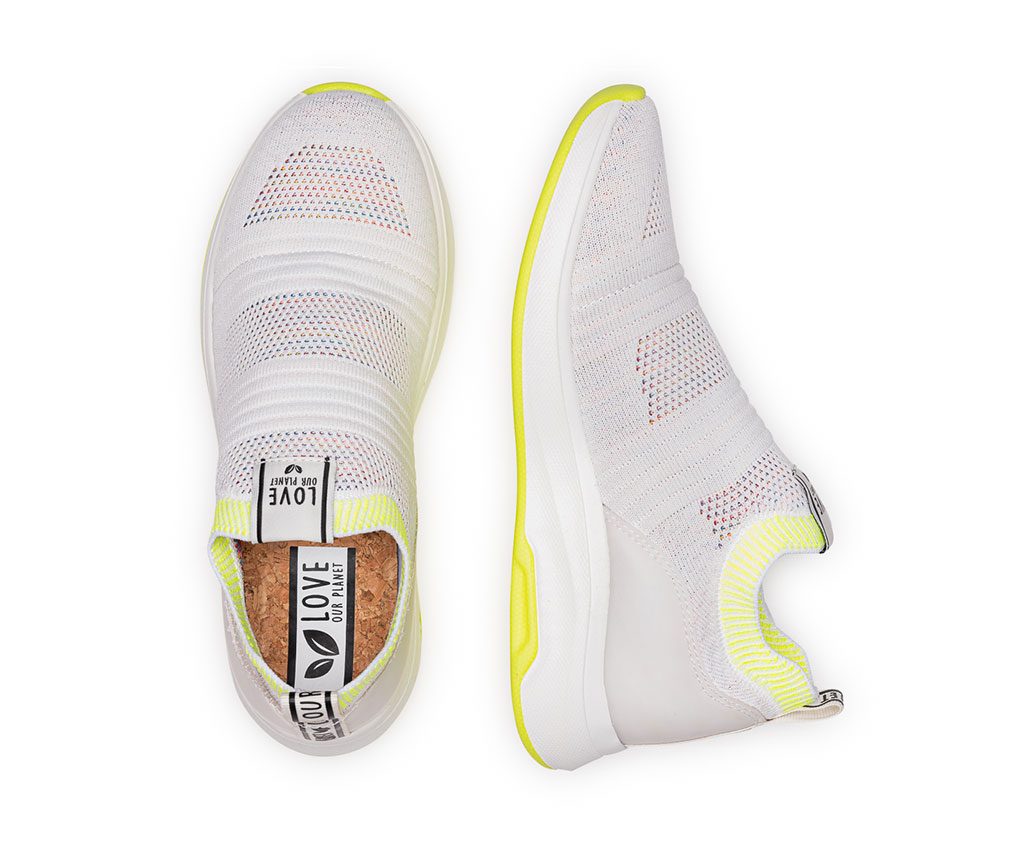 OLIMPIA Vegan Sandals | White Neon Yellow