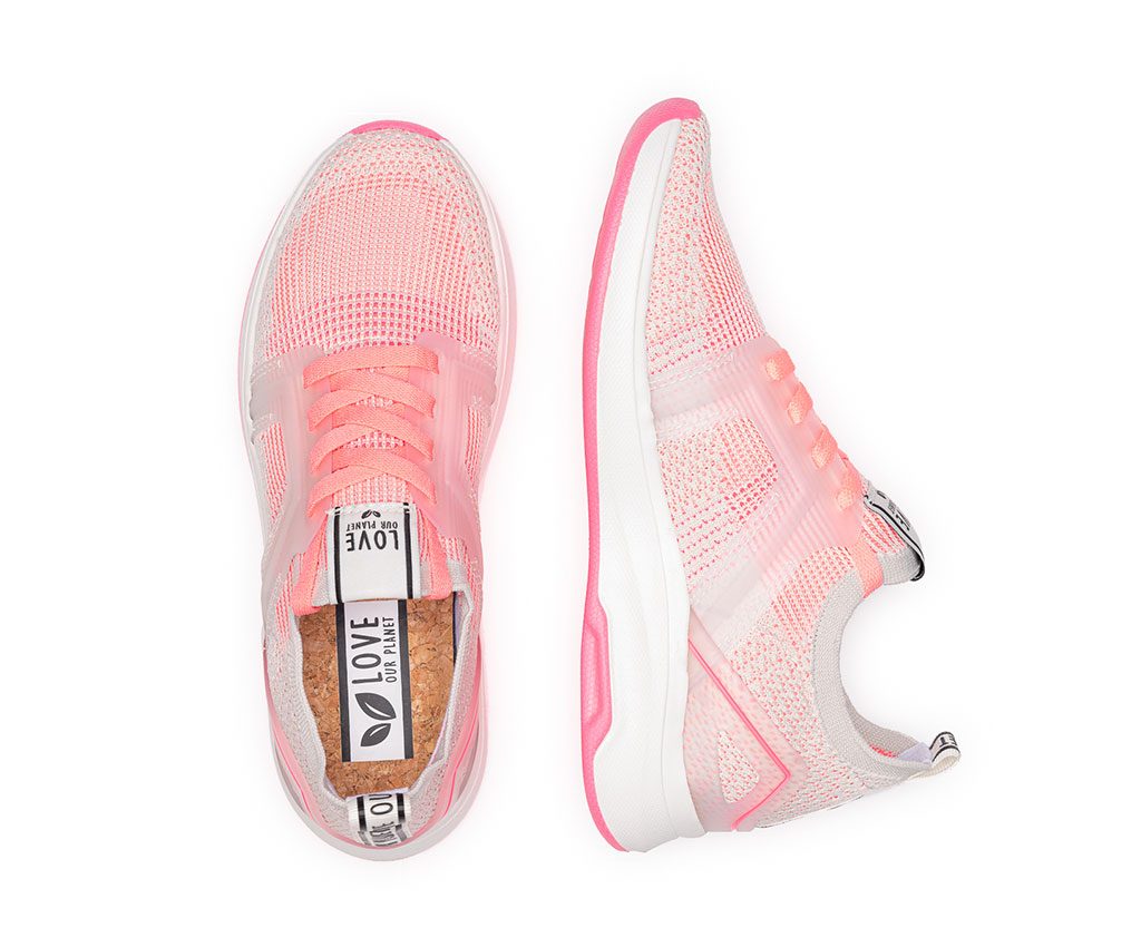 SELENE Vegan Sandals | White Neon Pink